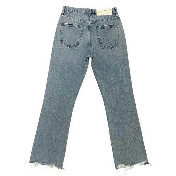 AGOLDE Mid Rise Relaxed Boot Cut Jeans in Curio Light Denim Organic Cotton 26 - Picture 5 of 14